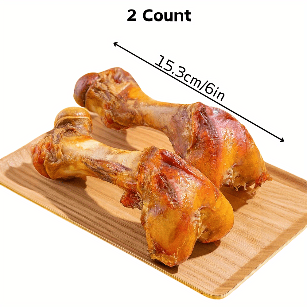 2 Count 6 Inch Beef Dog Bone Chew Toy Natural Tough High Protein Treat for Aggressive Chewers