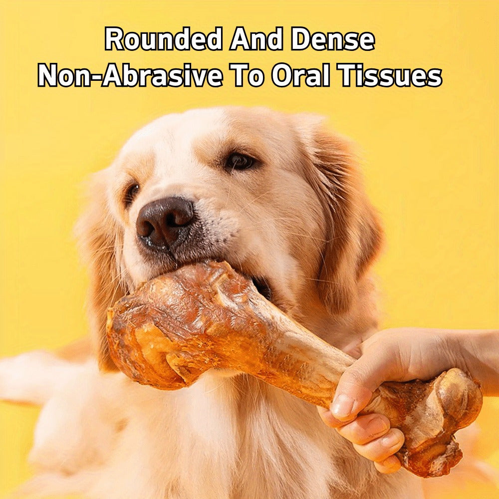 2 Count 6 Inch Beef Dog Bone Chew Toy Natural Tough High Protein Treat for Aggressive Chewers