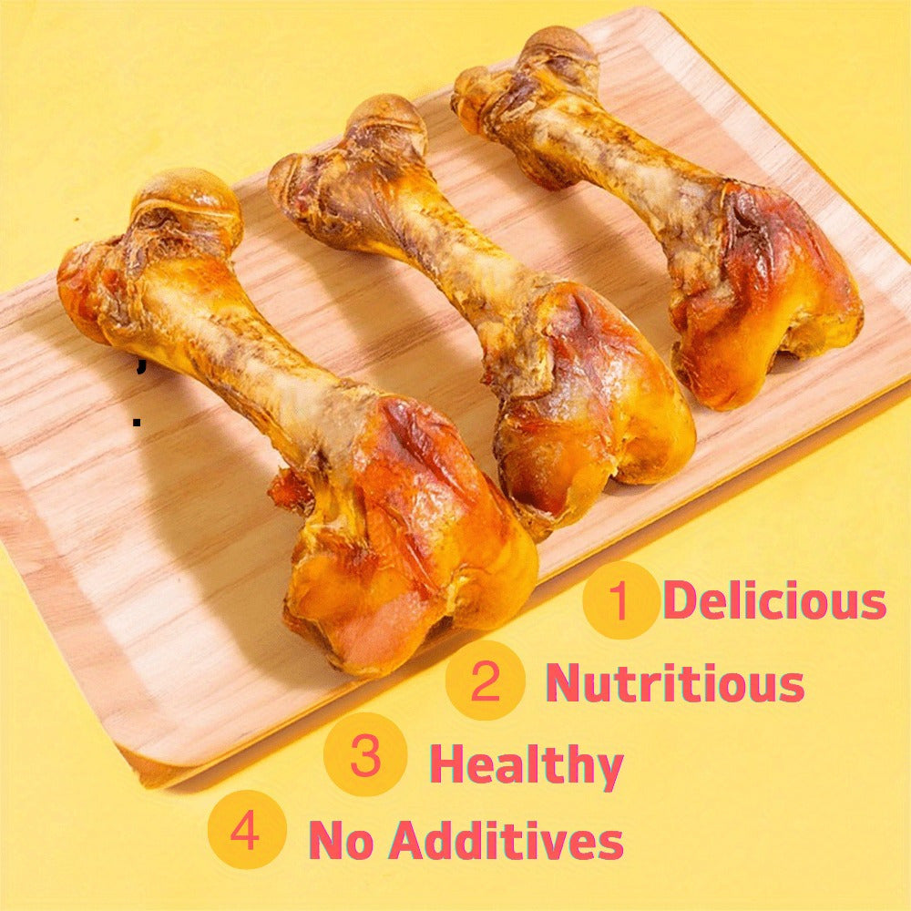 2 Count 6 Inch Beef Dog Bone Chew Toy Natural Tough High Protein Treat for Aggressive Chewers