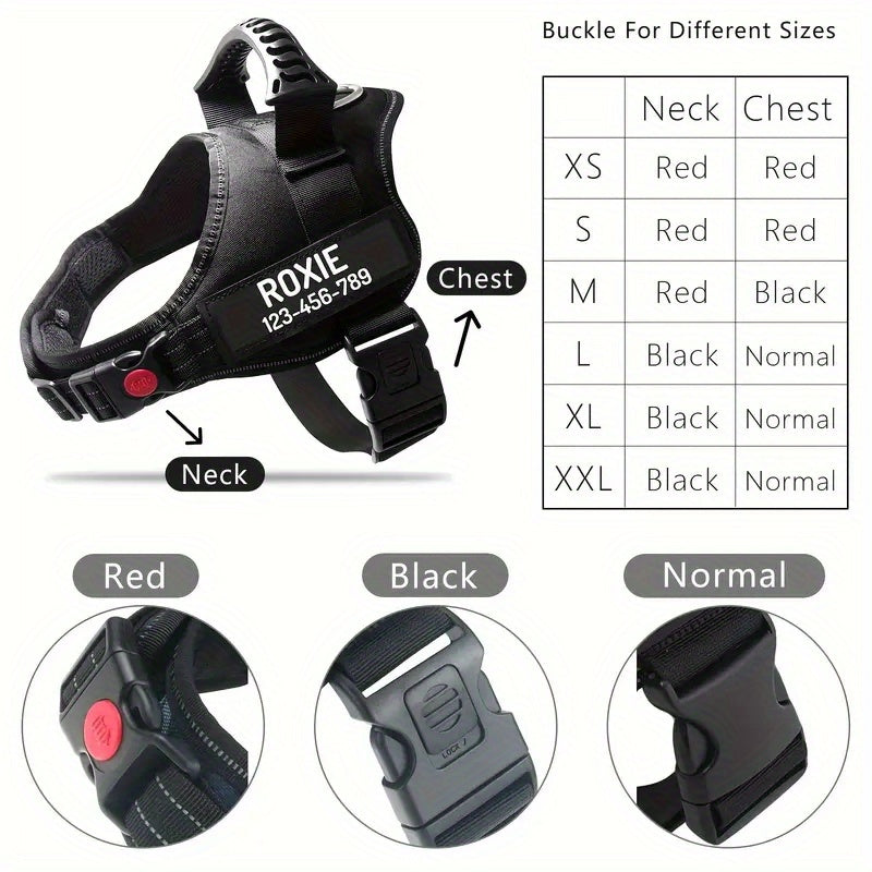 Customizable Polyester Dog Harness with Name & Phone Number, No-Pull Design, Daisy Pattern, Hand Wash Only, for Training & Walking