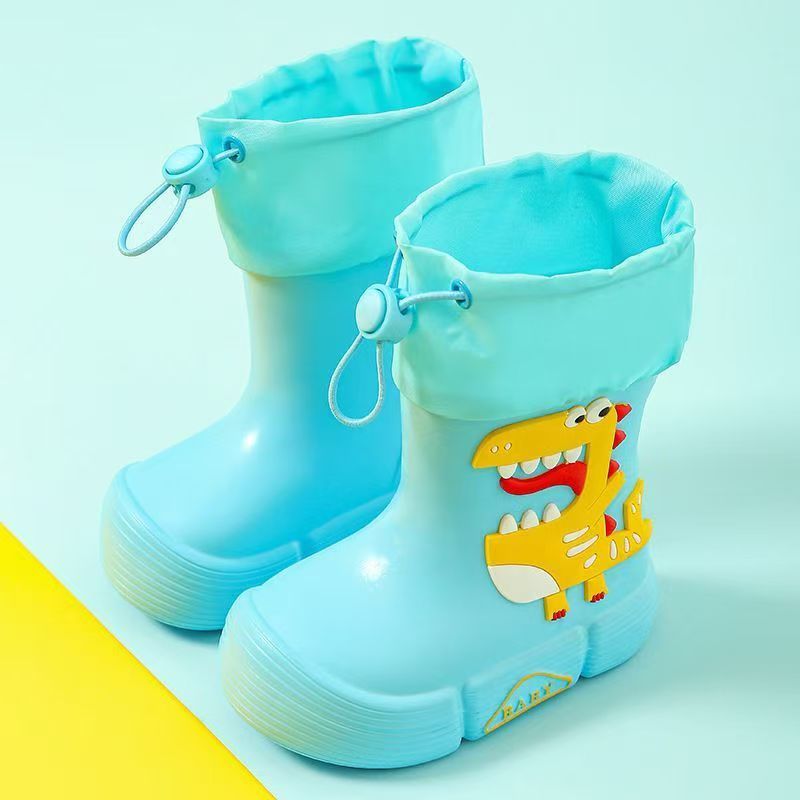 Vicvait Kids Waterproof Dinosaur Rain Boots High Top Anti-Slip for All Seasons
