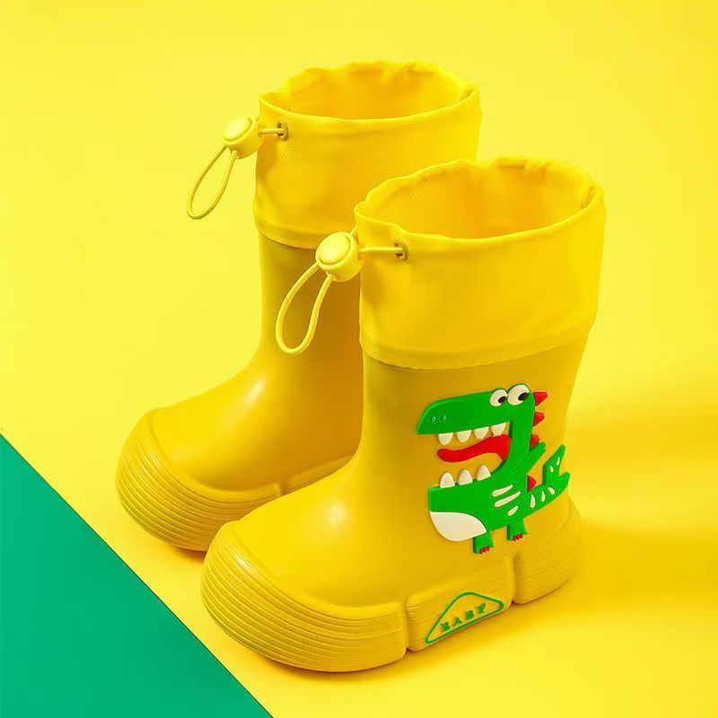 Vicvait Kids Waterproof Dinosaur Rain Boots High Top Anti-Slip for All Seasons