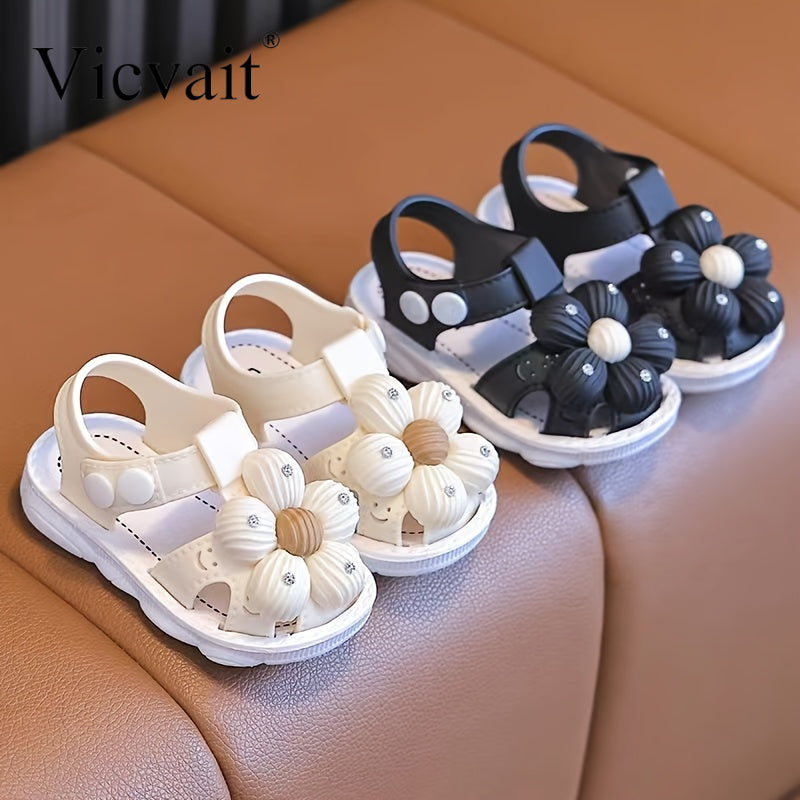 Vicvait Sandals Adorned with Beautiful And Trendy Flowers for Little, Lightweight And Breathable Sandals Suitable for All Seasons.