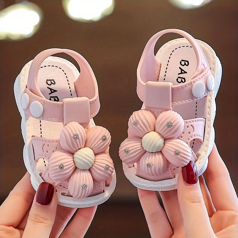 Vicvait Sandals Adorned with Beautiful And Trendy Flowers for Little, Lightweight And Breathable Sandals Suitable for All Seasons.