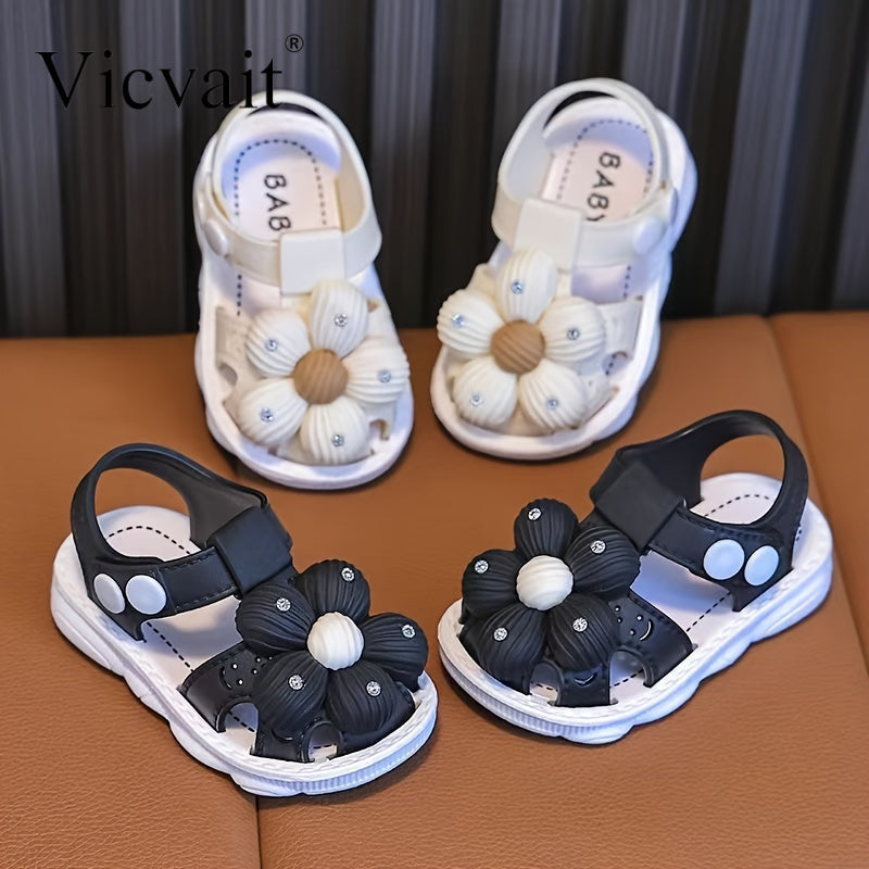 Vicvait Sandals Adorned with Beautiful And Trendy Flowers for Little, Lightweight And Breathable Sandals Suitable for All Seasons.