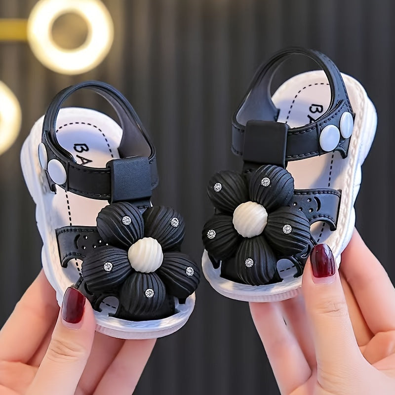 Vicvait Sandals Adorned with Beautiful And Trendy Flowers for Little, Lightweight And Breathable Sandals Suitable for All Seasons.