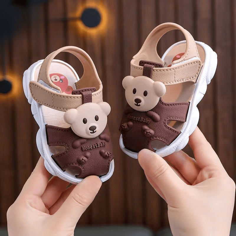 Vicvait All-Season Breathable Baby Bear Sandals - Lightweight & Anti-Slip, Perfect for Indoor & Outdoor Toddler Adventures, Adorable Cartoon Design