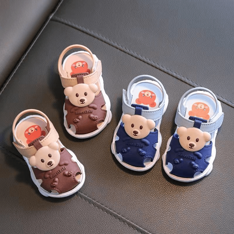 Vicvait All-Season Breathable Baby Bear Sandals - Lightweight & Anti-Slip, Perfect for Indoor & Outdoor Toddler Adventures, Adorable Cartoon Design