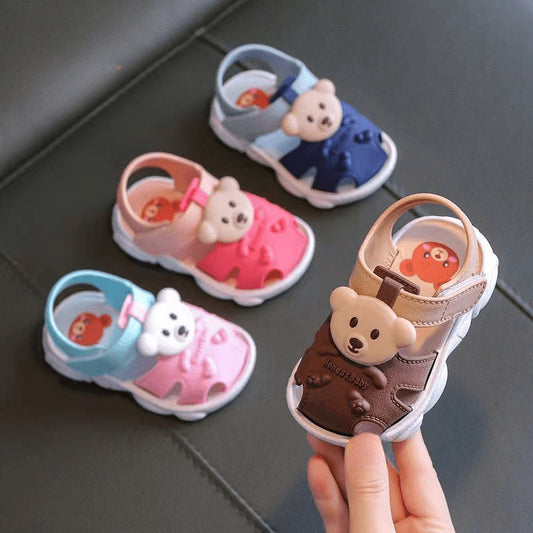 Vicvait All-Season Breathable Baby Bear Sandals - Lightweight & Anti-Slip, Perfect for Indoor & Outdoor Toddler Adventures, Adorable Cartoon Design