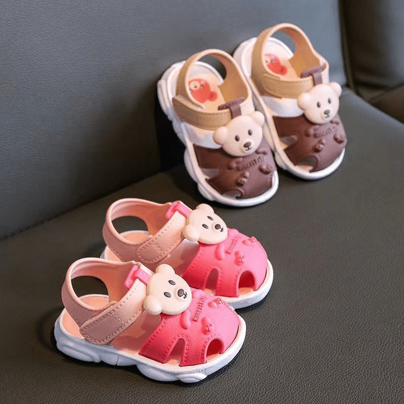 Vicvait All-Season Breathable Baby Bear Sandals - Lightweight & Anti-Slip, Perfect for Indoor & Outdoor Toddler Adventures, Adorable Cartoon Design