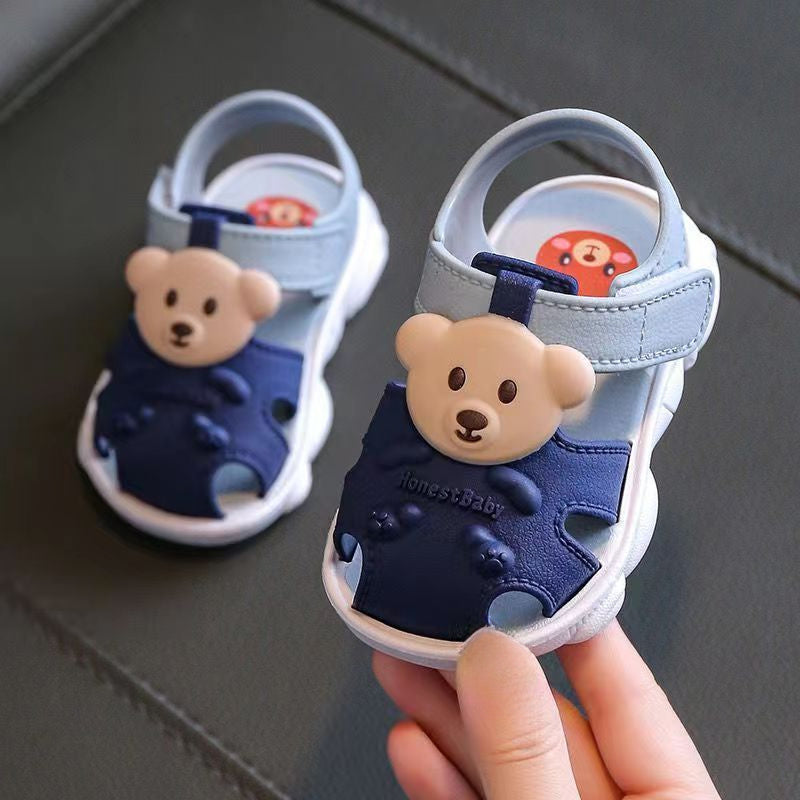 Vicvait All-Season Breathable Baby Bear Sandals - Lightweight & Anti-Slip, Perfect for Indoor & Outdoor Toddler Adventures, Adorable Cartoon Design