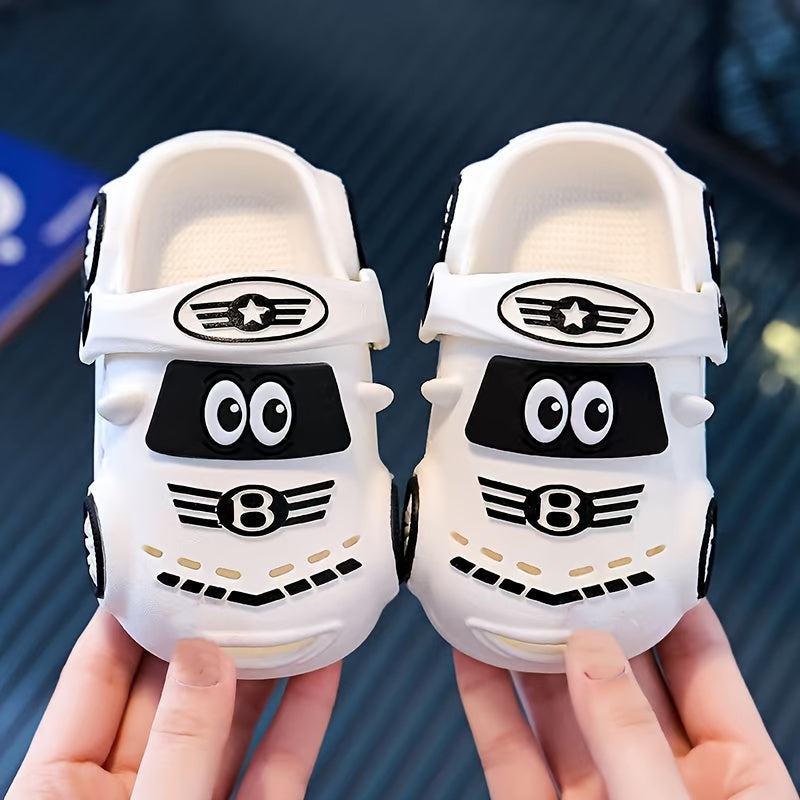 Trendy Cartoon Car Design Slip On Sport Sandals for Boys Breathable Non-Slip Clogs