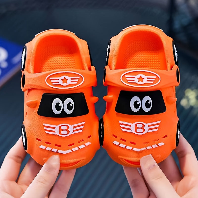 Trendy Cartoon Car Design Slip On Sport Sandals for Boys Breathable Non-Slip Clogs