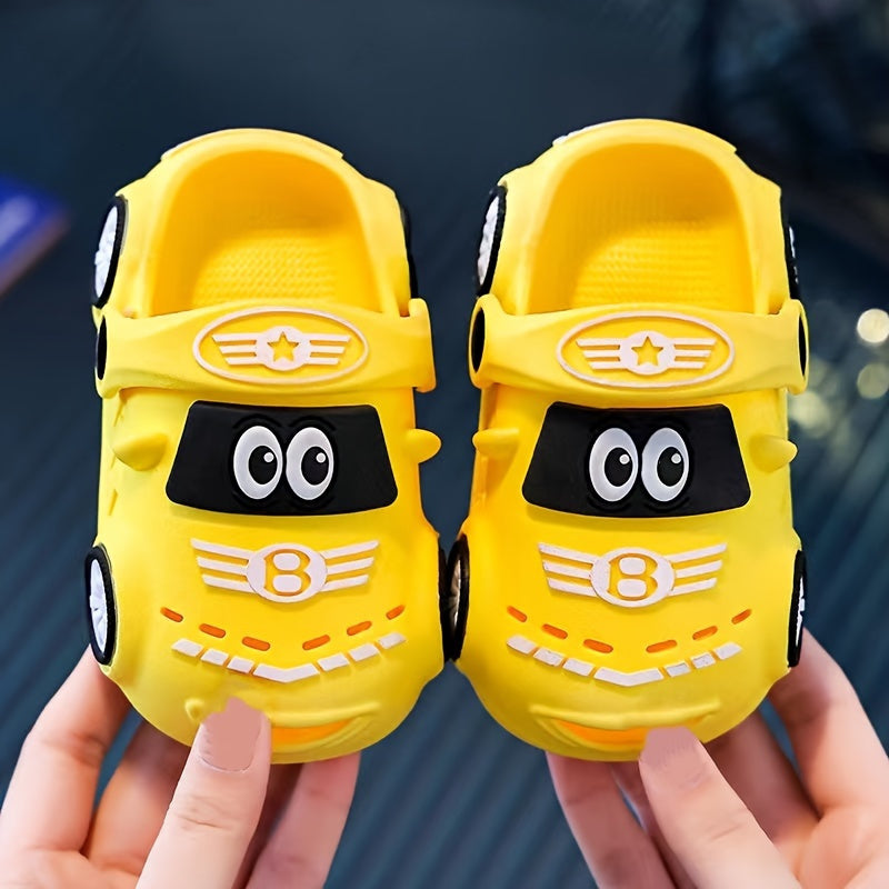 Trendy Cartoon Car Design Slip On Sport Sandals for Boys Breathable Non-Slip Clogs