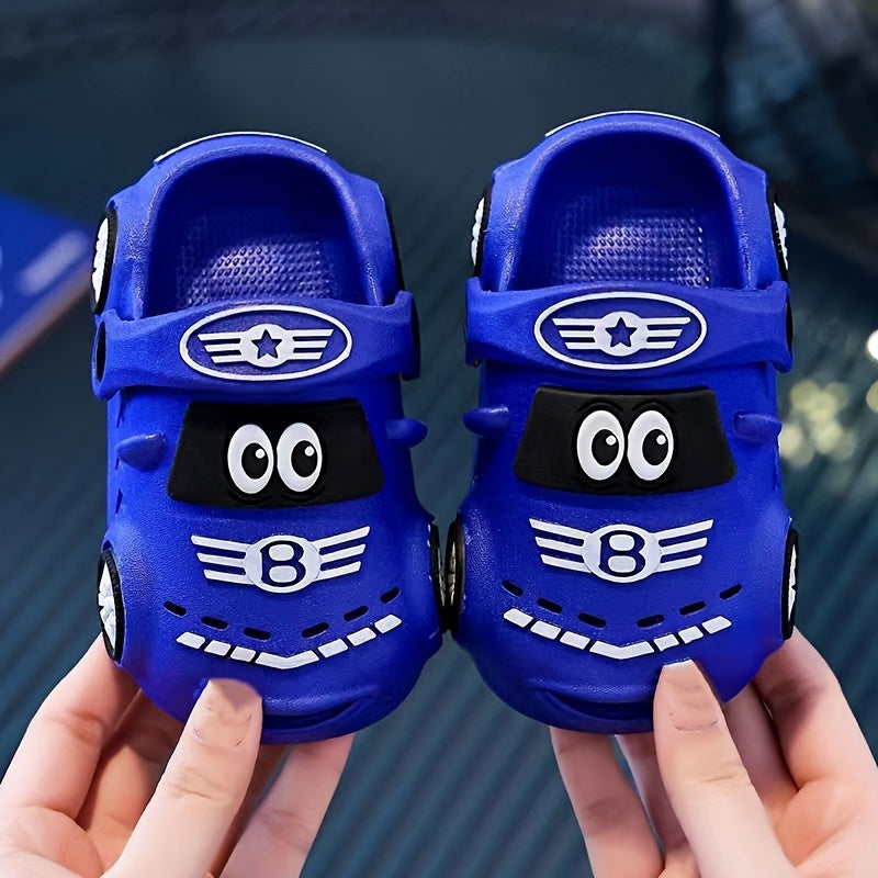 Trendy Cartoon Car Design Slip On Sport Sandals for Boys Breathable Non-Slip Clogs
