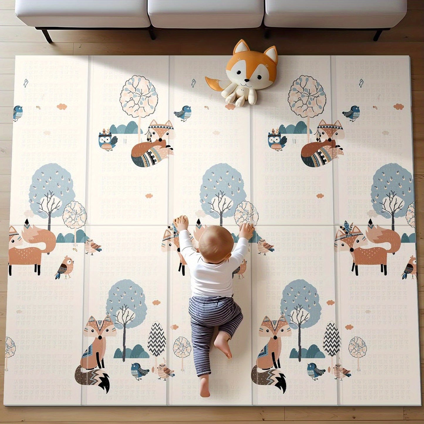 UANLAUO Reversible Baby Play Mat 71 X 59 Inches Foldable Anti Slip Crawling Mat