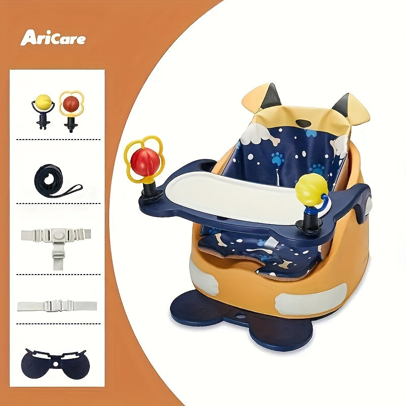 3 in 1 Portable Baby Inflatable Seat Toddler Chair with Activity and Feeding Functions