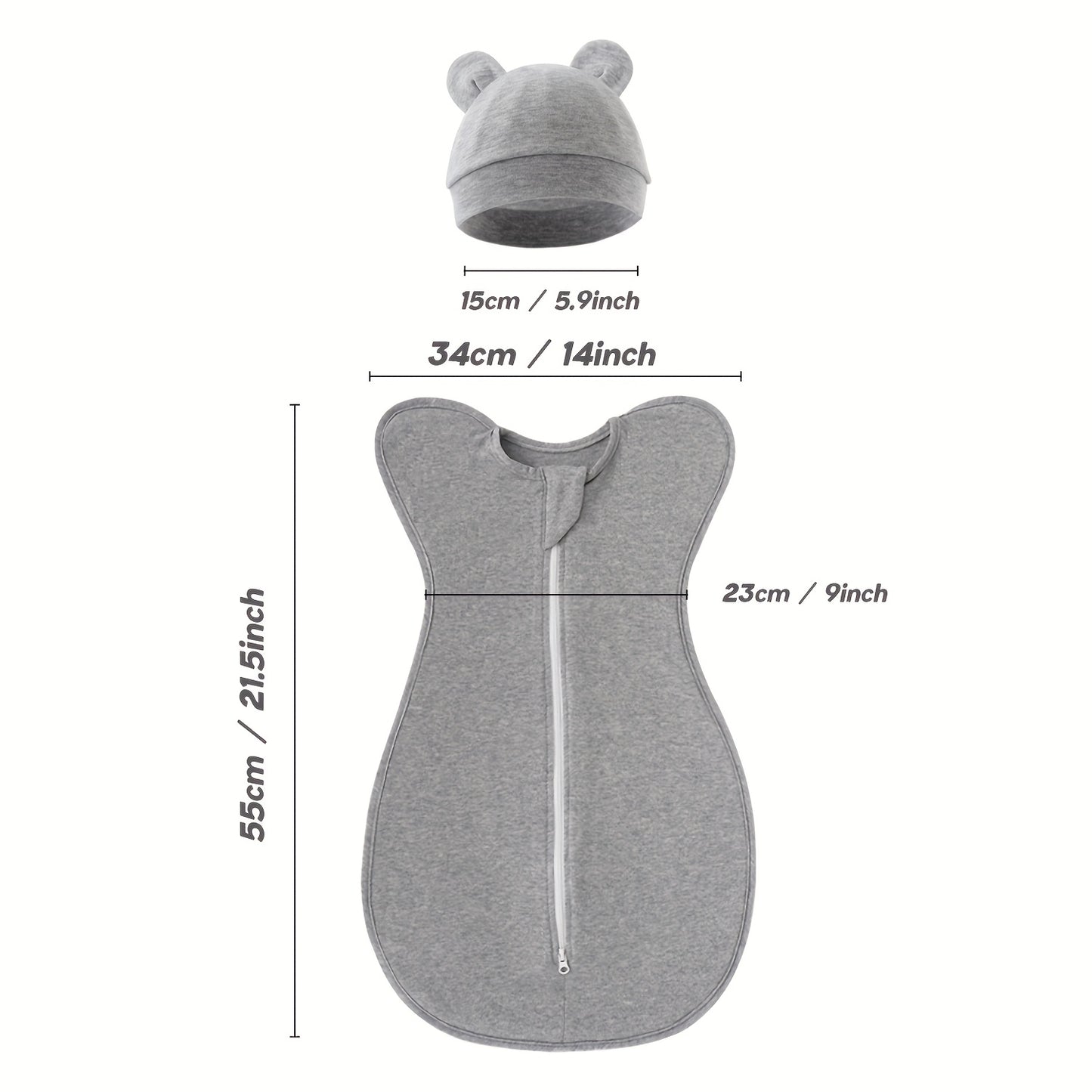 Set Of 2 Super Soft Newborn Sleeping Bags (Suitable for 0-6 Months) - Double Zipper, Breathable And Soft, Kids Wearable Blanket with Matching Hood, Suitable for Newborn Kids Girls, Great Newborn Gift