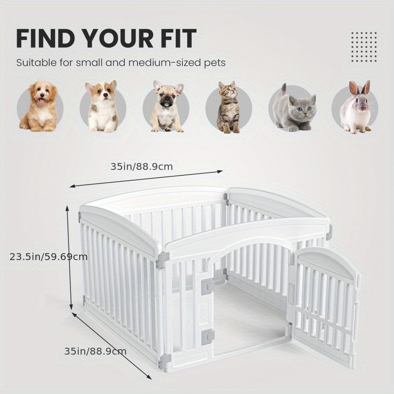 Portable Expandable Dog Pen with Non-Slip Bottom for Medium Dogs Indoor and Outdoor Use