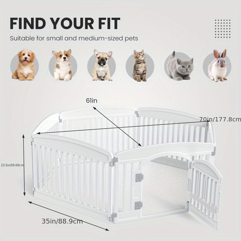 Portable Expandable Dog Pen with Non-Slip Bottom for Medium Dogs Indoor and Outdoor Use