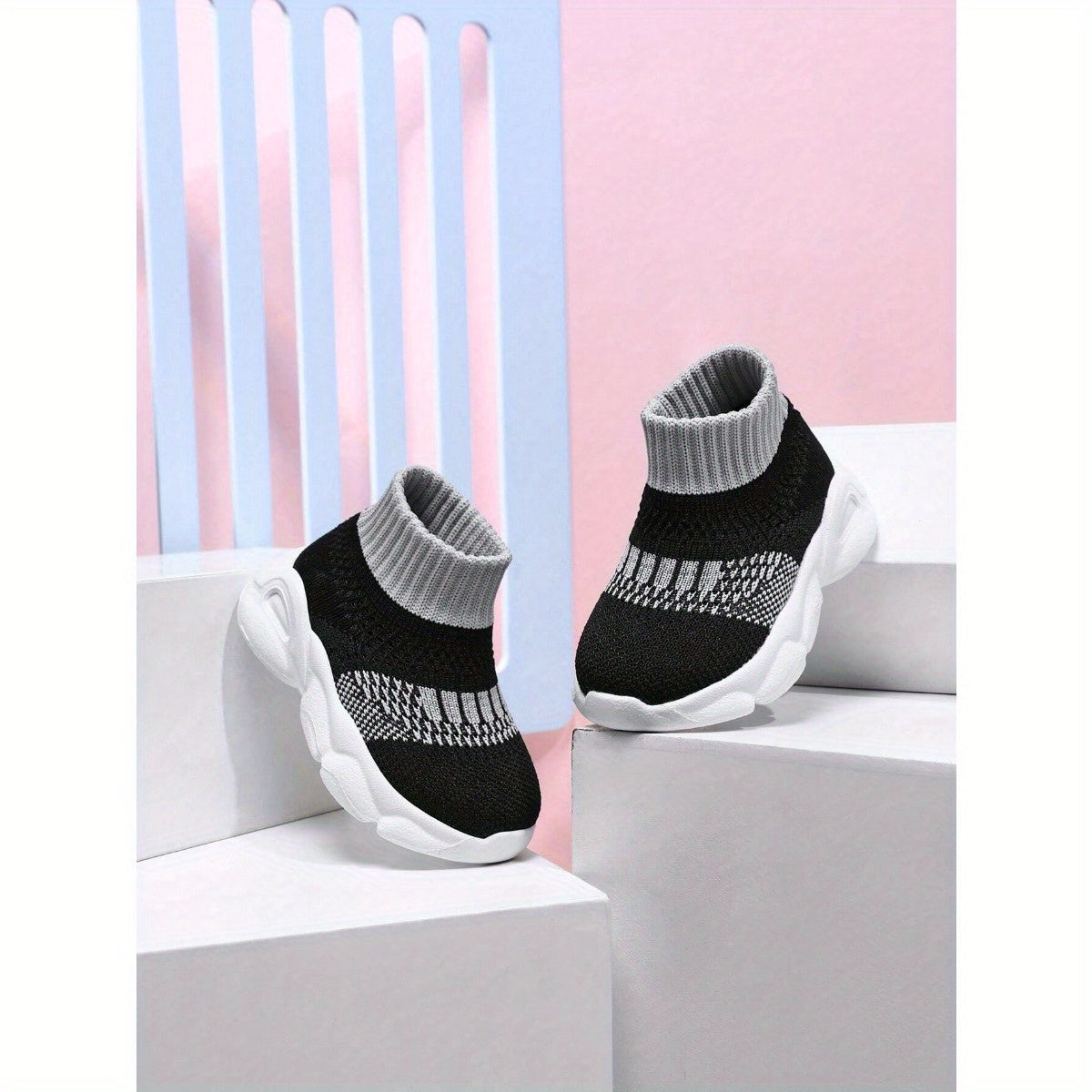 Classic Youngsters High-Top Sneakers Breathable Slip-On EVA Sole All-Season Casual Sports Shoes