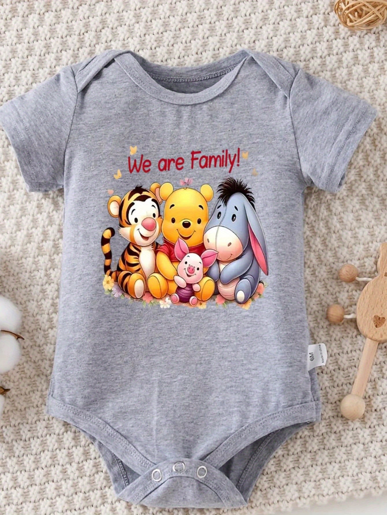 Disney Winnie the Pooh Tigger Piglet Eeyore Baby Bodysuit Summer Romper 100 Percent Cotton