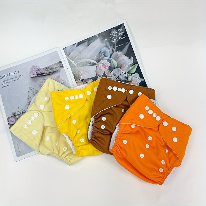 8pcs Washable Cloth Diapers Set for Newborn to 3 Years Adjustable Reusable Baby Essentials