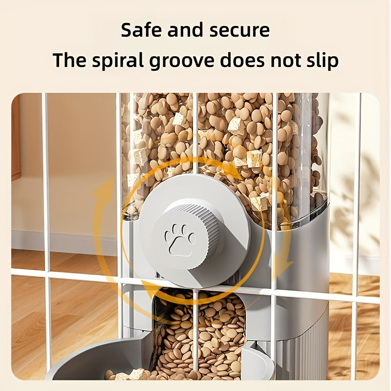 Automatic Hanging Gravity Pet Feeder And Water Dispenser Set With Cage Container Bowl