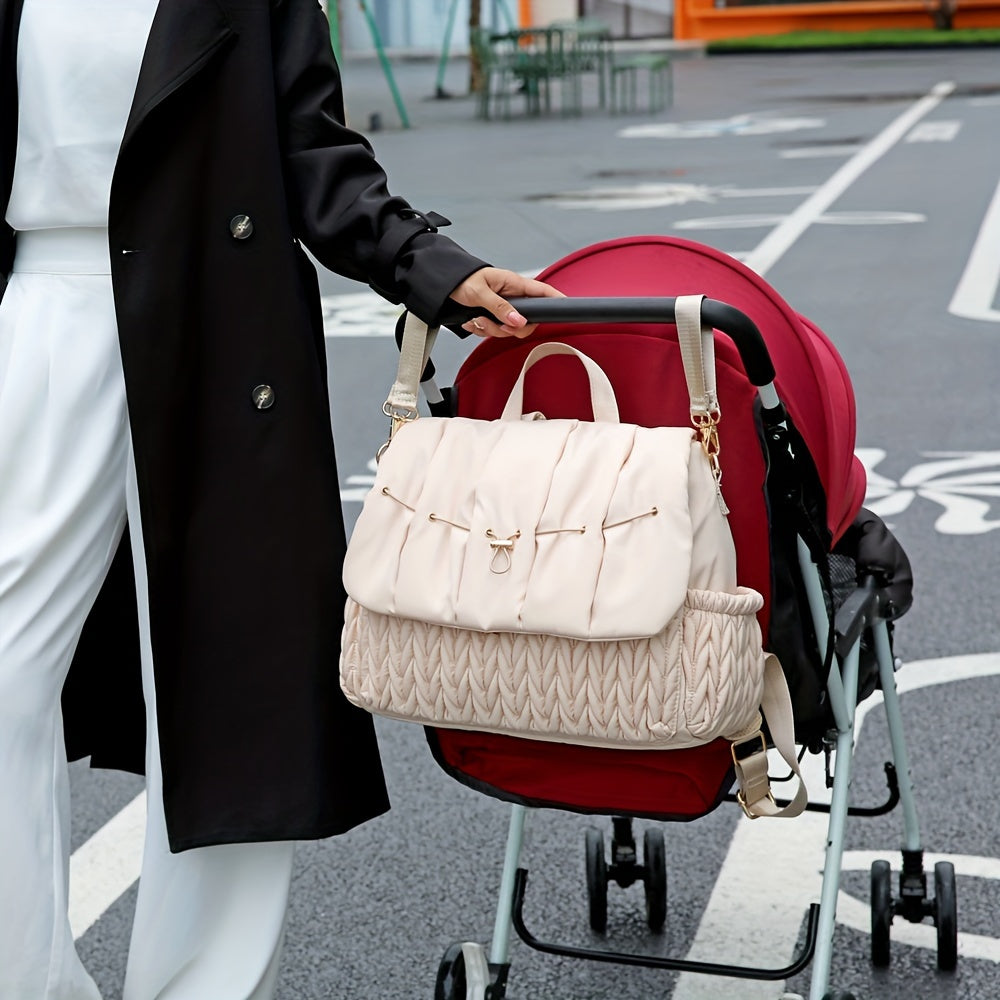 Mommy Backpack, Trendy Travel Backpack With Changing Pad, Stroller Straps, Stroller Hanging Bag