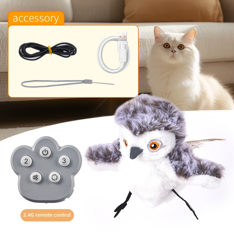 2.4G Remote Control Interactive Cat Toy with 3 Hunting Modes USB Rechargeable Plush Design
