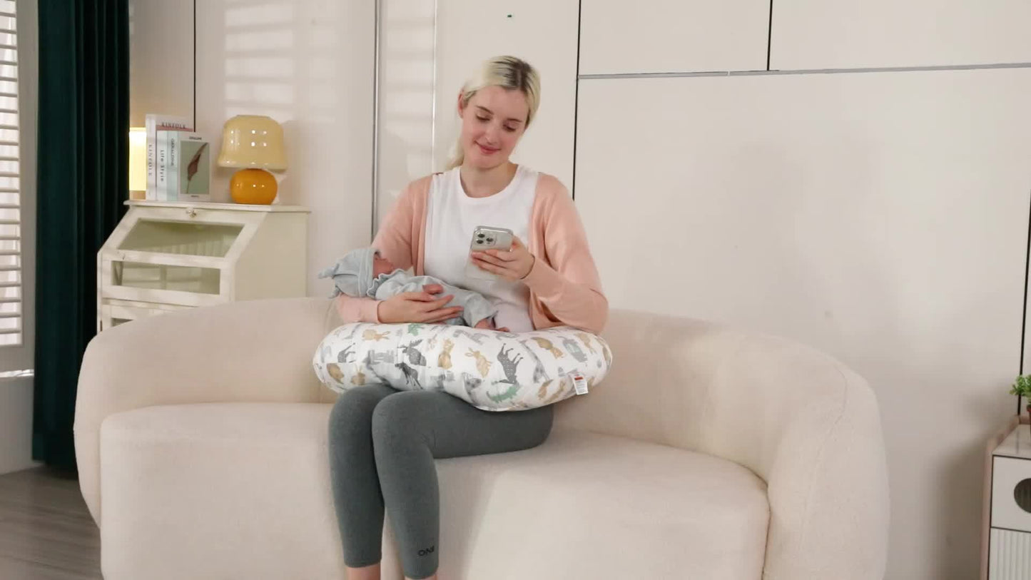 C Shaped Multifunctional Breastfeeding Pillow with Removable Pillowcase for Newborns
