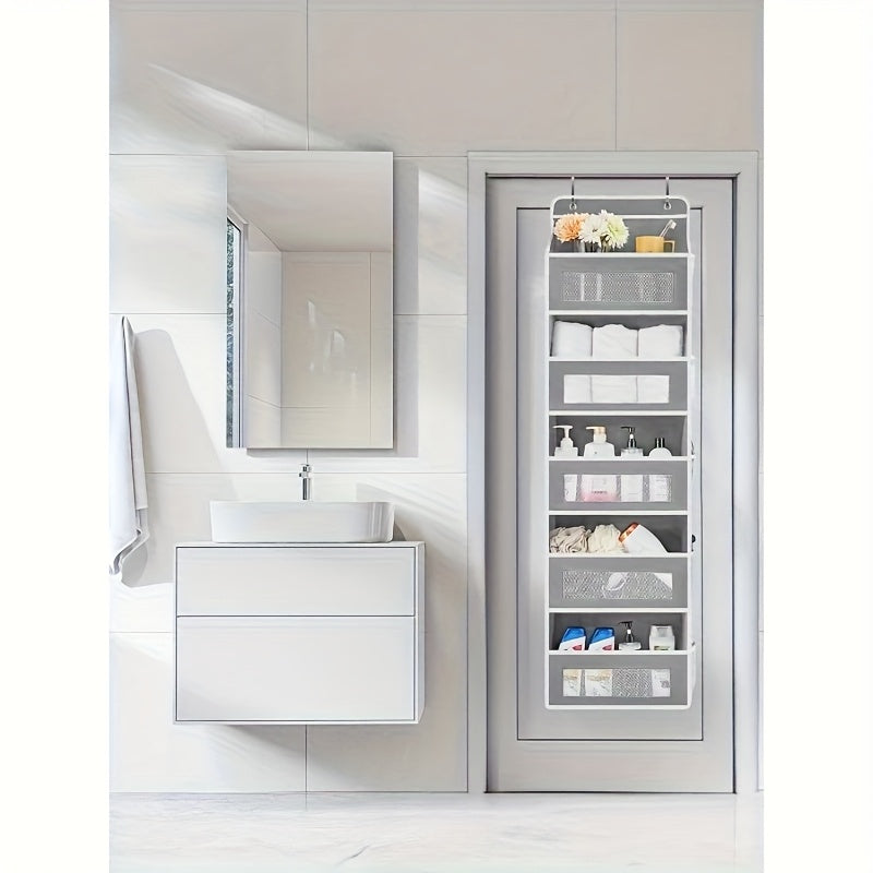 5-Tier Door Storage Rack, Foldable Wall-Mounted Storage Organizer with 5 Large Capacity Pockets |Space-Saving Design for Bedroom, Teenager's Room - Perfect for Toys, Shoes, Diapers Organizer|Clear Design| Space Efficient Stor