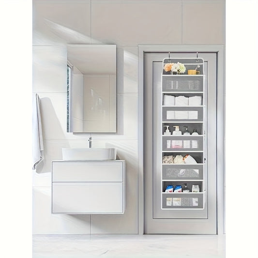 5-Tier Door Storage Rack, Foldable Wall-Mounted Storage Organizer with 5 Large Capacity Pockets |Space-Saving Design for Bedroom, Teenager's Room - Perfect for Toys, Shoes, Diapers Organizer|Clear Design| Space Efficient Stor