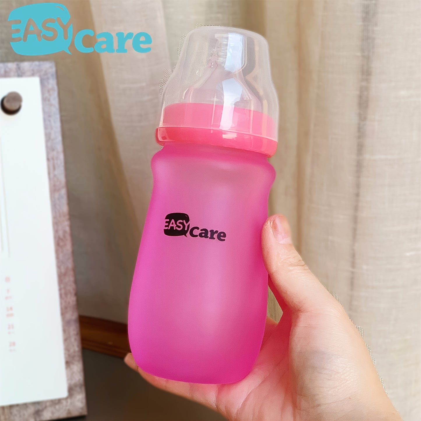 6pcs Easycare Wide Neck Glass Baby Bottles 8.4oz Spill-Proof Sippy Cups for Gifts