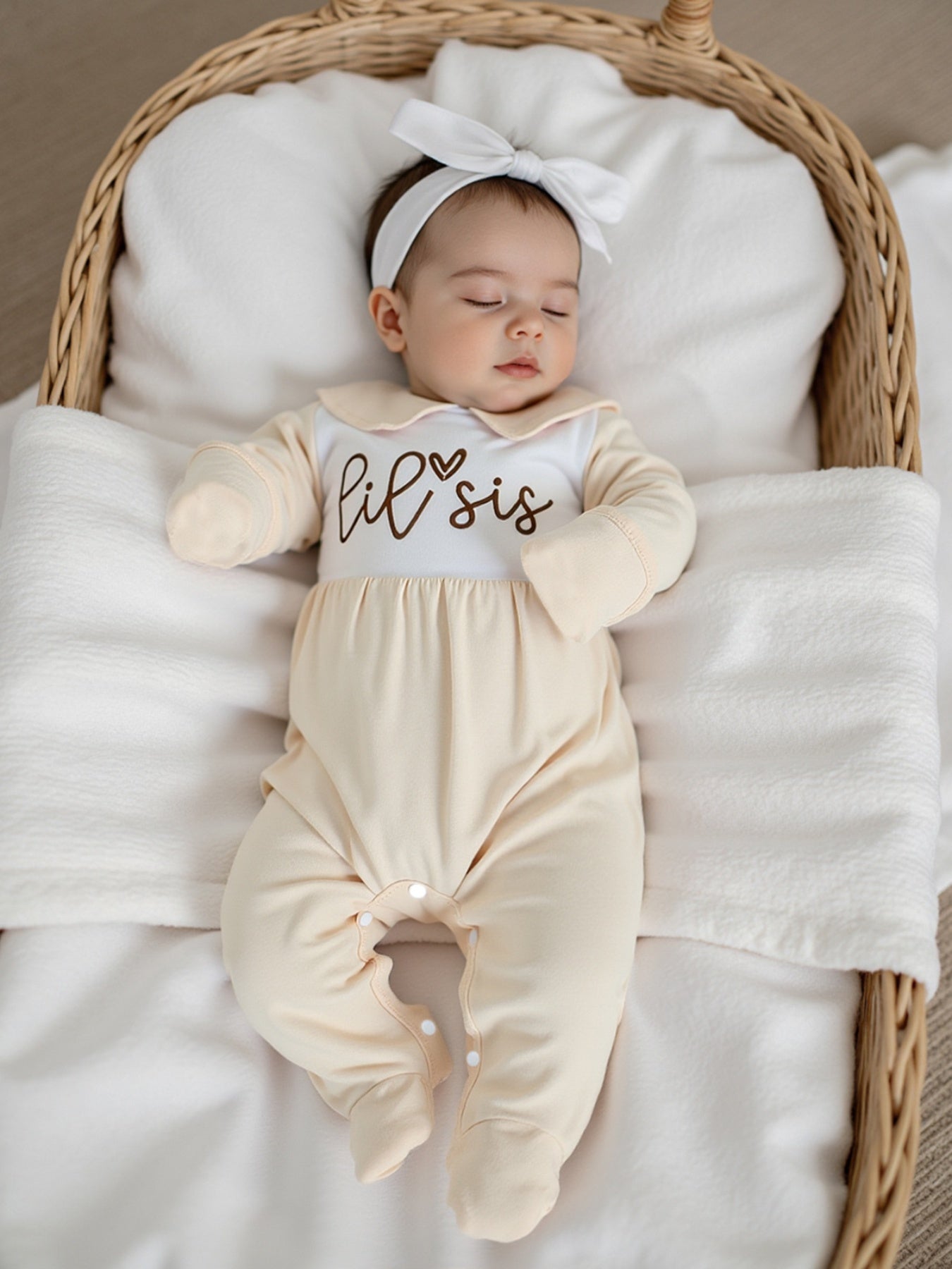 Newborn Baby Girl Cozy Long Sleeve Romper Ruffled Collar