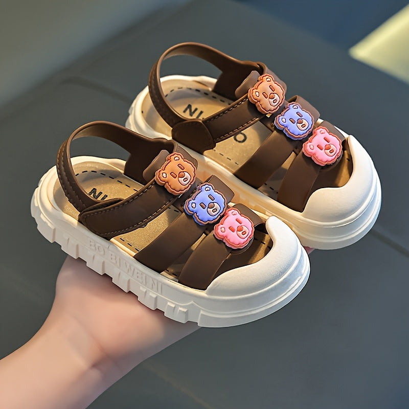 2025 Young Girls Cartoon Character Sandals Soft PVC Lightweight Beach Shoes