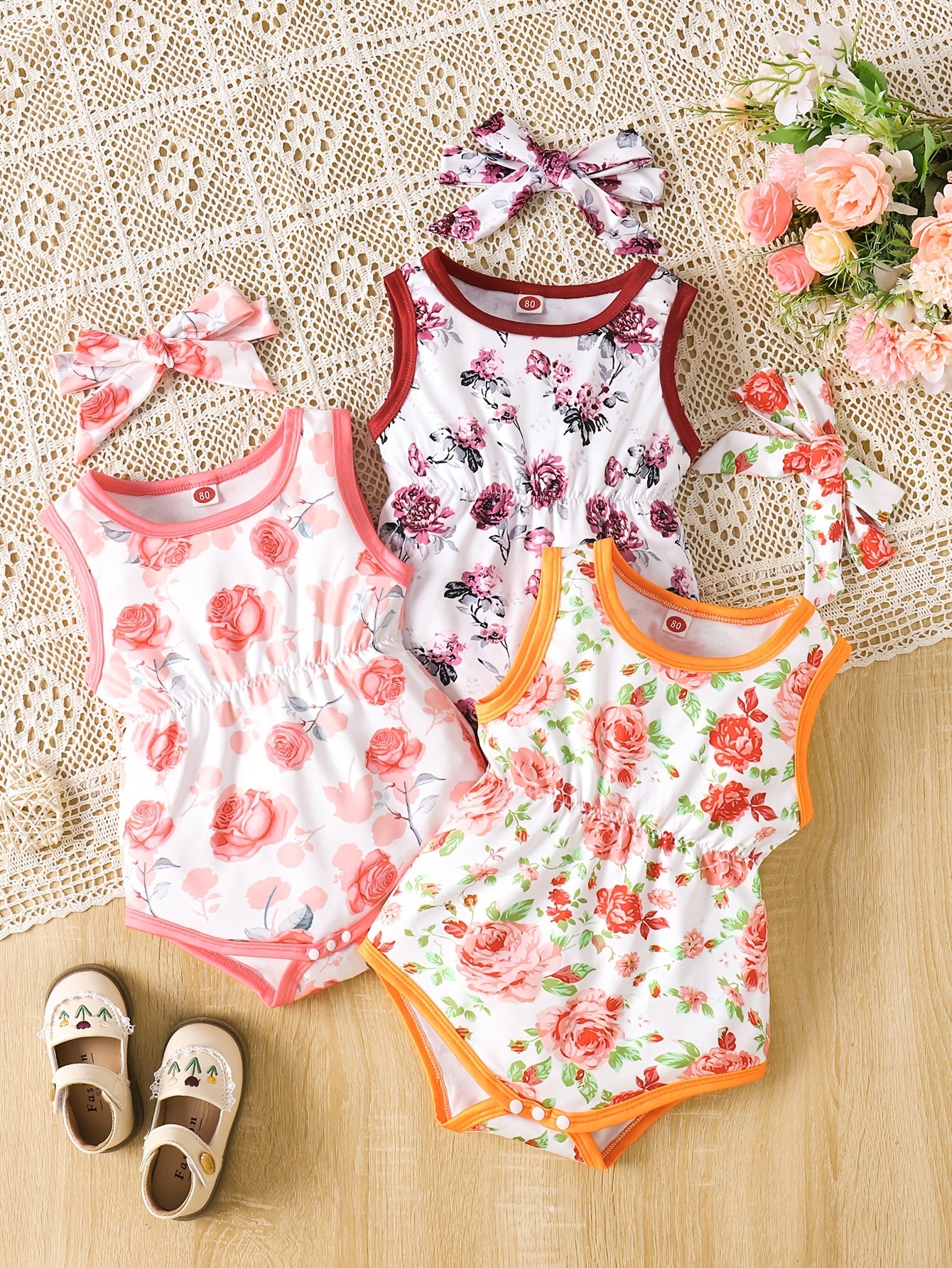 Girls Sleeveless Tank Top and Headband Set 0 to 18 Months