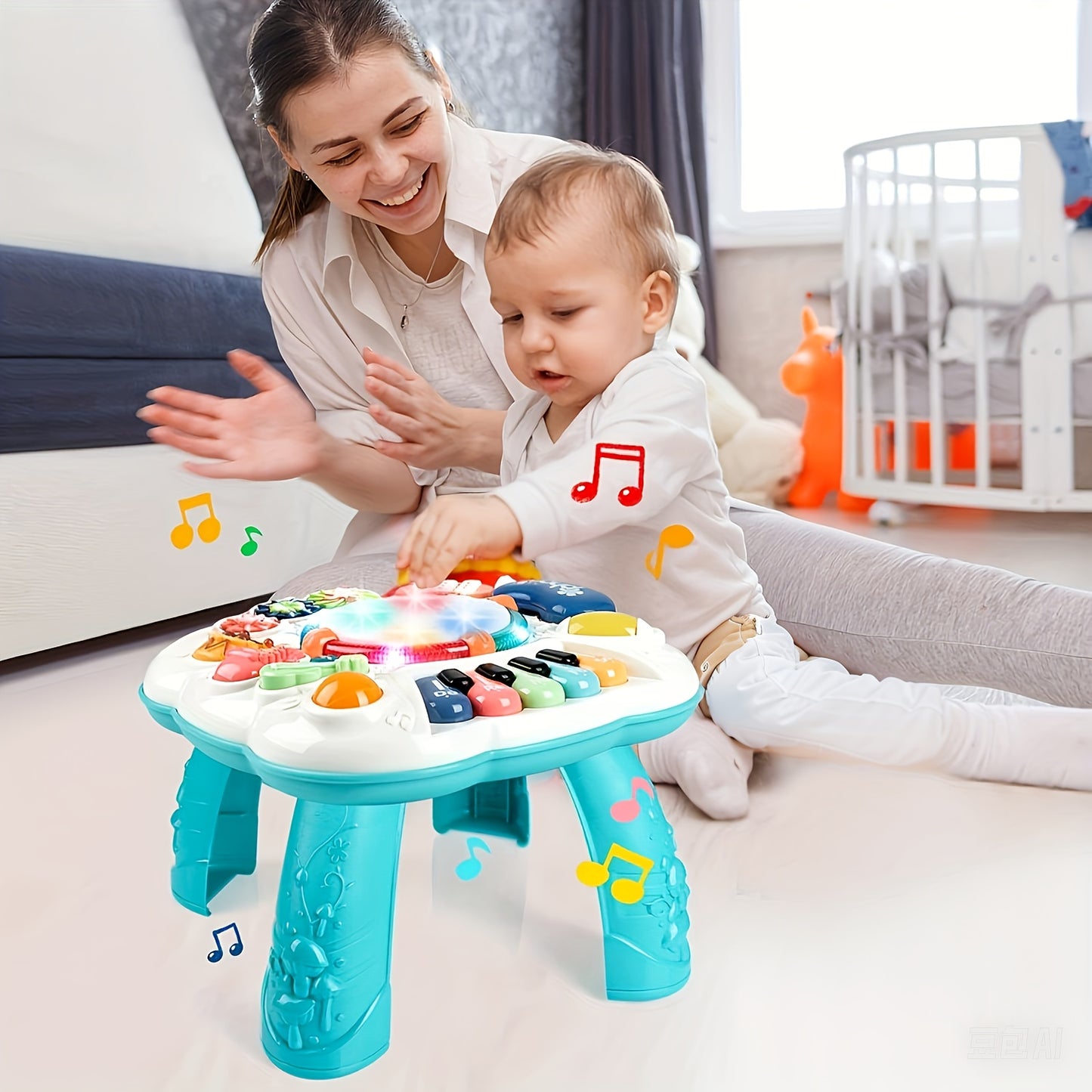 Educational Interactive Musical Play Table for Toddlers Boys and Girls Cognitive Development Activity Center