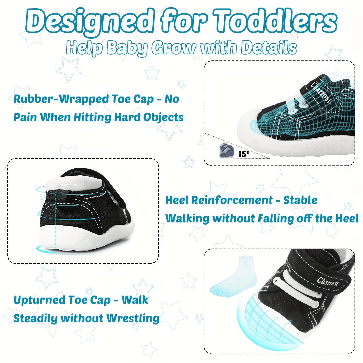 Toddler Soft Sole Walking Shoes Breathable Lightweight Non-Slip Summer Slip On Design