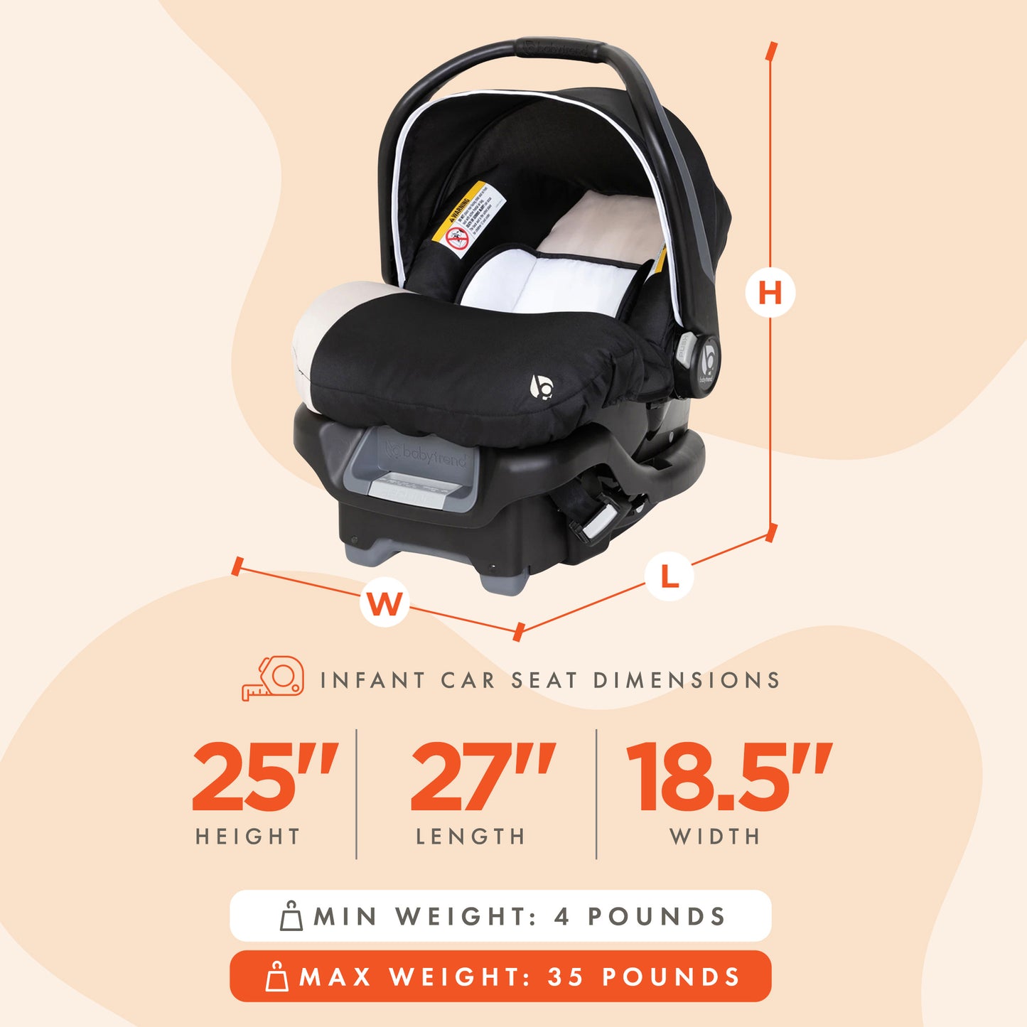 Ally Newborn Baby Car Seat Carrier Travel System with Cozy Cover for Babies Up to 35 Pounds