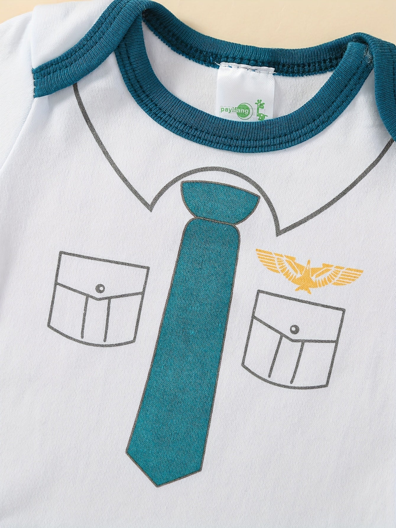 5pcs Set Of Baby Boy's Short Sleeved Cartoon Triangle Jumpsuit, Khai, Baby Boy's Airplane Tie, Gentleman's Casual Climbing Suit