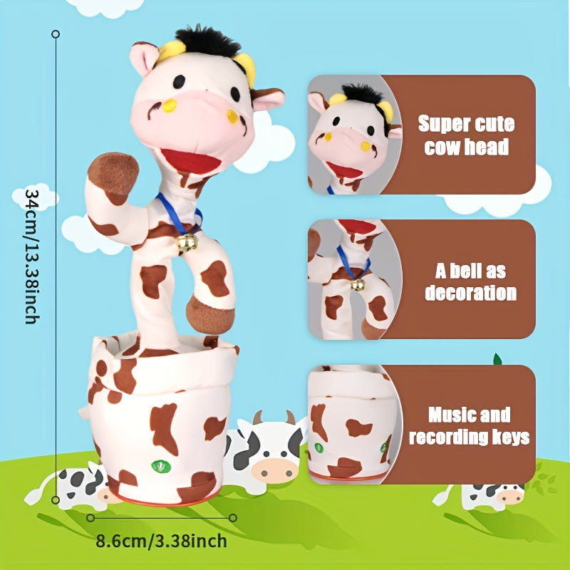 Funny Singing Cow Electric Plush Toy for Kids - Ideal Gift for Halloween Christmas Easter