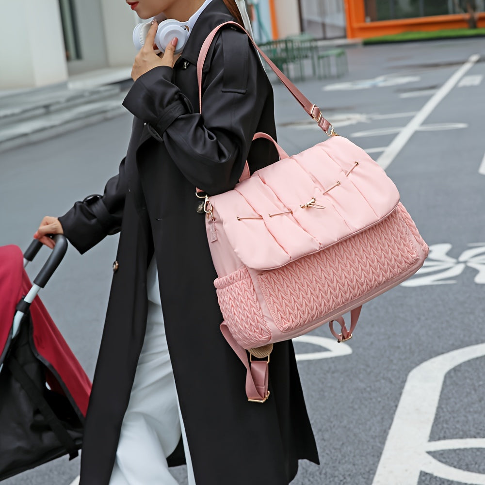 Mommy Backpack, Trendy Travel Backpack With Changing Pad, Stroller Straps, Stroller Hanging Bag