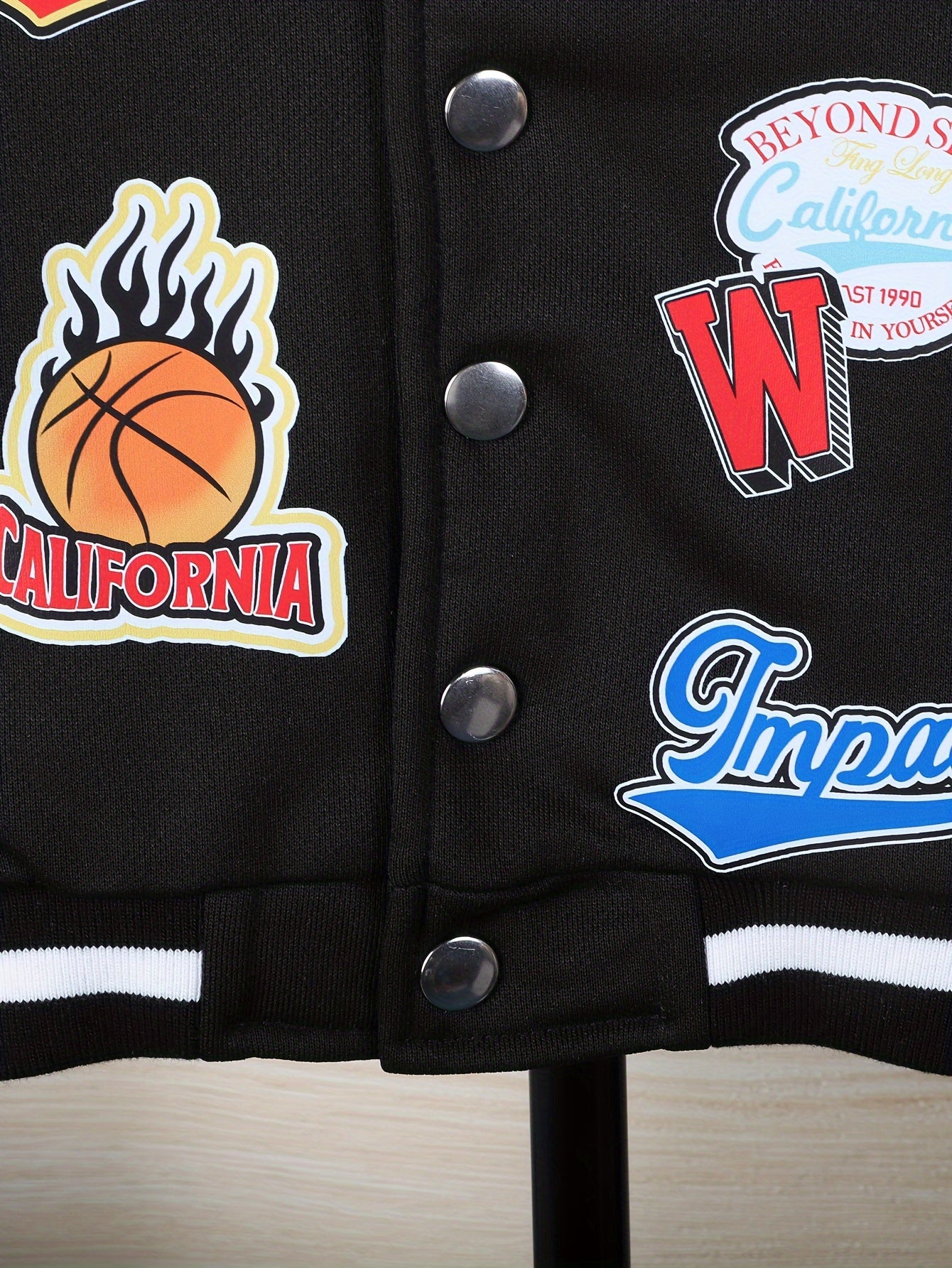 Boys' Cartoon Applique Baseball Jacket and Pants Set - Cotton Blend Casual Outfit with Slight Stretch, Three Quarter Sleeves, Regular Fit for Fall/Winter - 65% Cotton, 35% Polyester, for Outdoor, Perfect for Outdoor