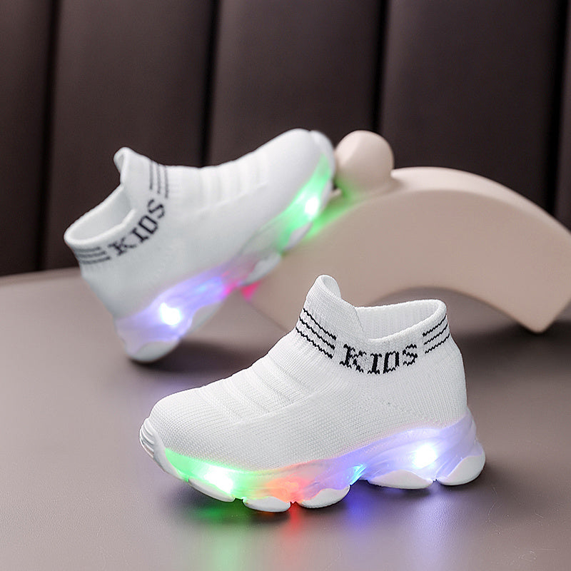 2025 New Fashionable Baby Shoes With Light Glow Lightweight Slip On Walking Shoes