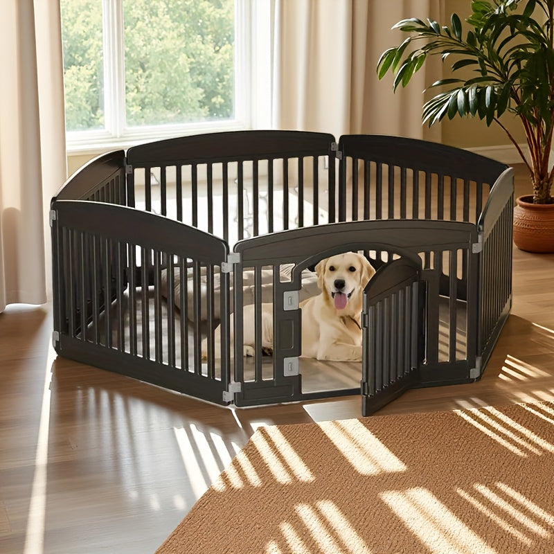 Portable Expandable Dog Pen with Non-Slip Bottom for Medium Dogs Indoor and Outdoor Use