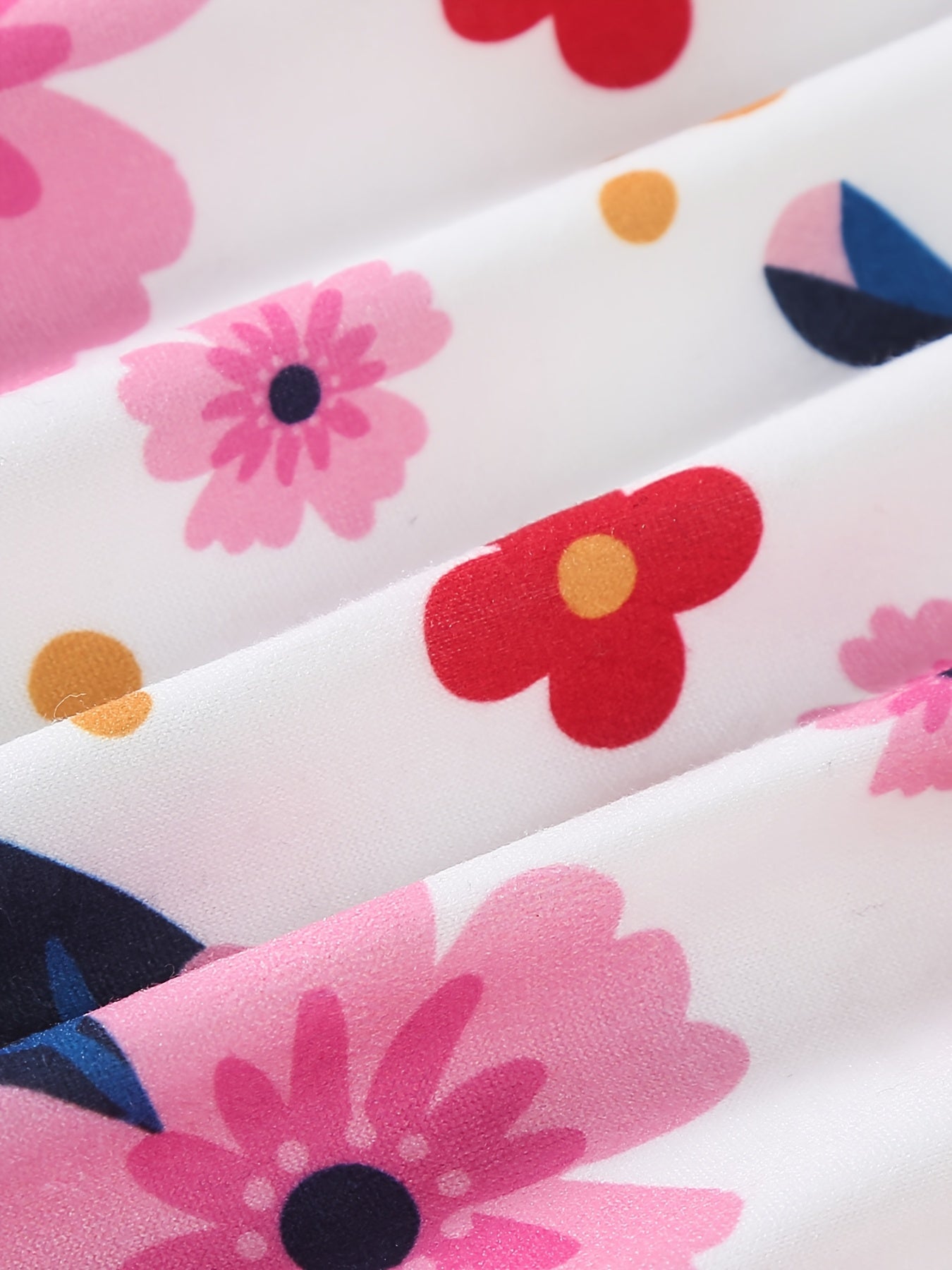 Floral Print Infant Romper 6 Piece Set With Headbands