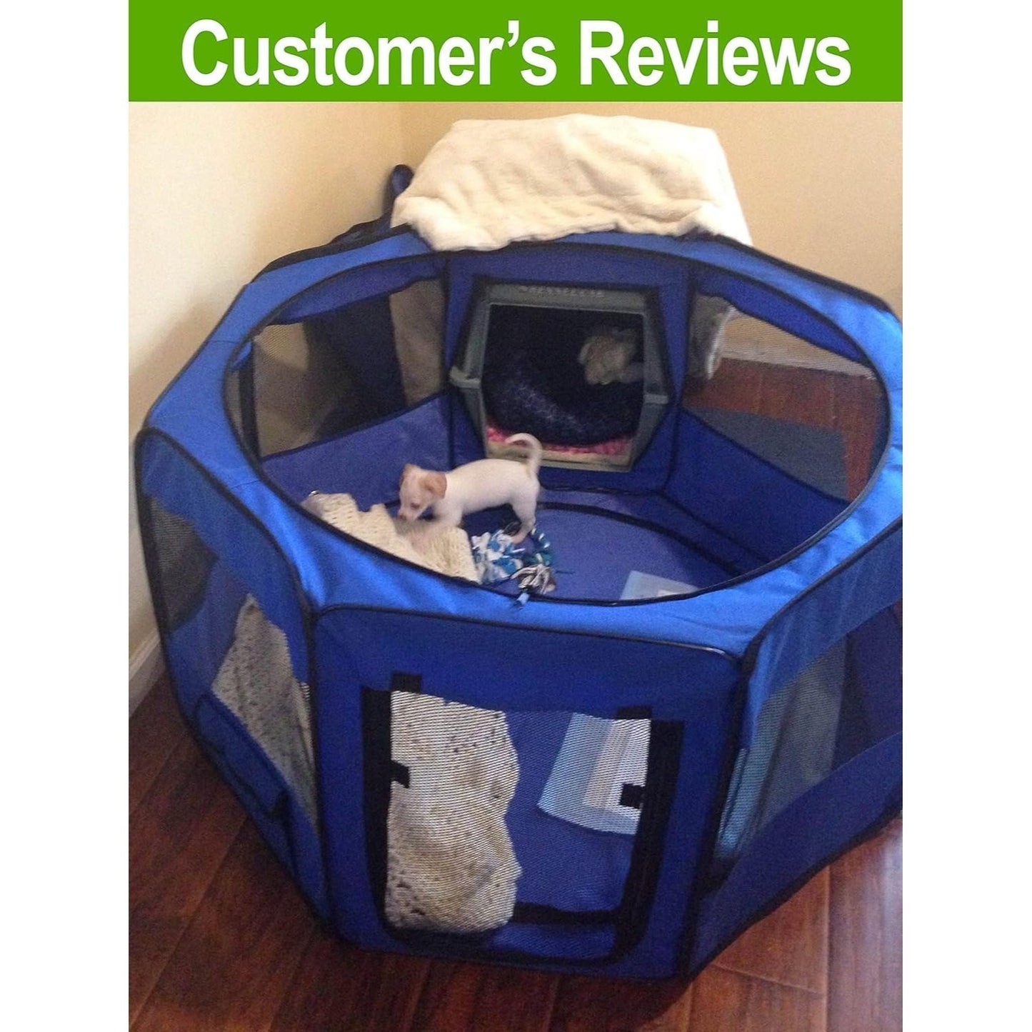 Portable Pet Playpen 45 Inch Large Puppy Kennel for Dogs and Cats Easy Storage Design