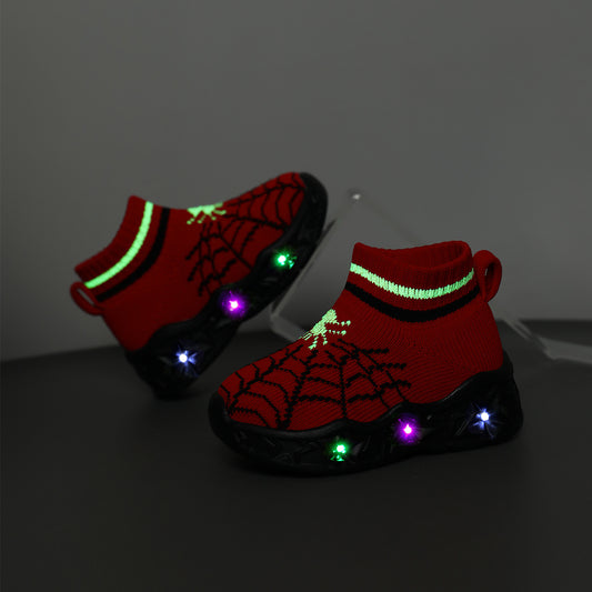 Light Up Kids Sneakers For Boys And Girls Slip Resistant Walking Shoes With Patterns