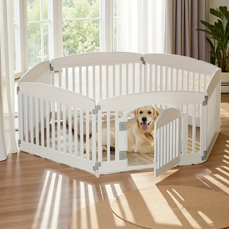 Portable Expandable Dog Pen with Non-Slip Bottom for Medium Dogs Indoor and Outdoor Use